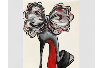 Paint Nite: Black Stiletto With A Bow